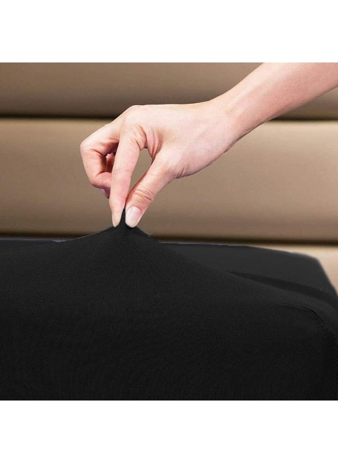 DAN RIVER 100% Cotton Jersey Fitted Sheet, Full, Black, 16 Inch Deep Pockets, Ultra Soft & Breathable, Stretchy Knit Fabric, Fitted Bed Sheet for Queen Mattress