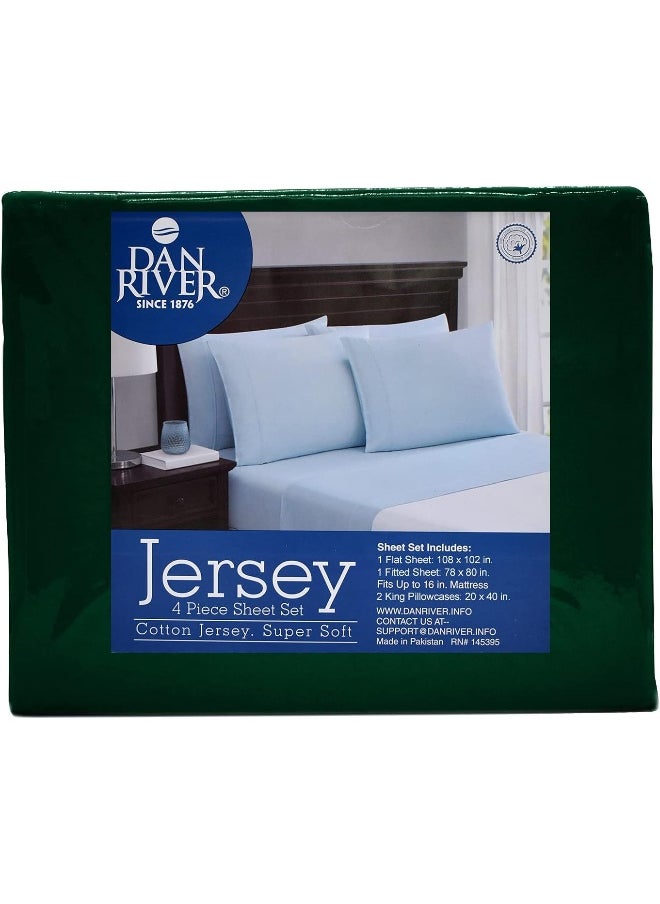 DAN RIVER King Jersey Sheet Set
