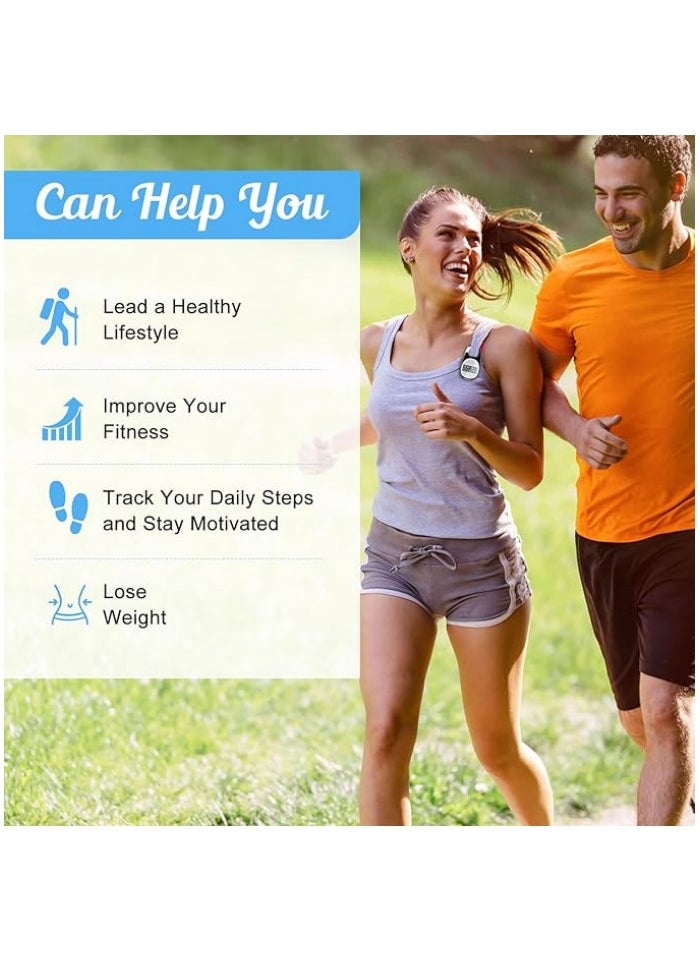 Simple Pedometer for Walking, Accurate Step Tracker with Carabiner, 3D Step Counter for Men Women Kids Seniors