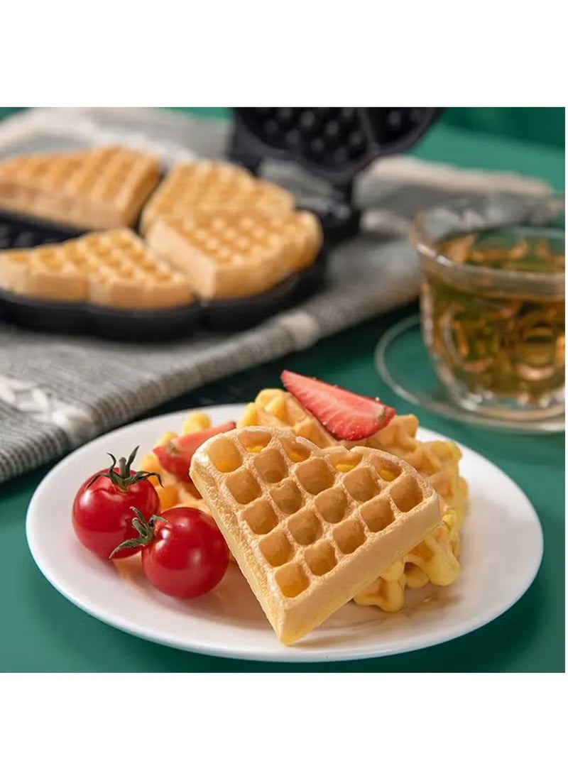 Waffle Maker Pan, 5.9in Aluminum Alloy Nonstick Heart Shaped Waffle Maker Portable Stove Top Camping Waffle Maker Pan for Breakfast Waffles Sandwich
