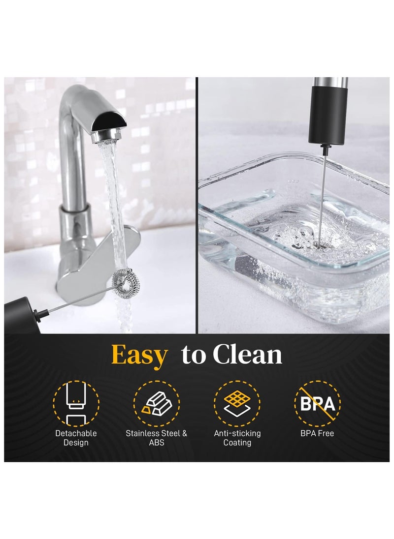Milk Frother Handheld for Coffee, Battery Operated Electric Foam Maker, Mini Drink Mixer for Coffee, Matcha, Hot Chocolate, Latte, Cappuccino