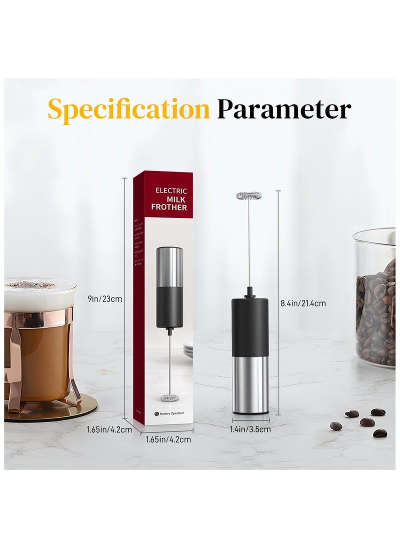 Milk Frother Handheld for Coffee, Battery Operated Electric Foam Maker, Mini Drink Mixer for Coffee, Matcha, Hot Chocolate, Latte, Cappuccino