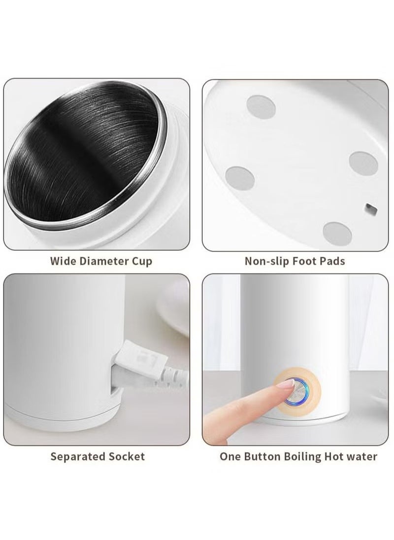 Electric Mini Travel Kettle, 400ml Portable Electric Kettle for Boiling Water, Water Boiler with Keep Warm Function, Small Tea Kettle with Fast Boil and Automatic Shut of (White)