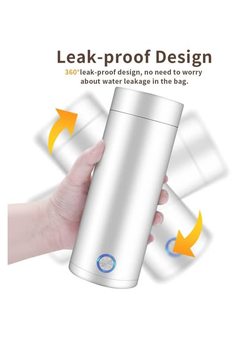 Electric Mini Travel Kettle, 400ml Portable Electric Kettle for Boiling Water, Water Boiler with Keep Warm Function, Small Tea Kettle with Fast Boil and Automatic Shut of (White)