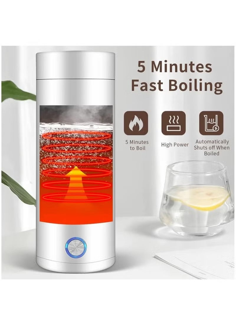 Electric Mini Travel Kettle, 400ml Portable Electric Kettle for Boiling Water, Water Boiler with Keep Warm Function, Small Tea Kettle with Fast Boil and Automatic Shut of (White)