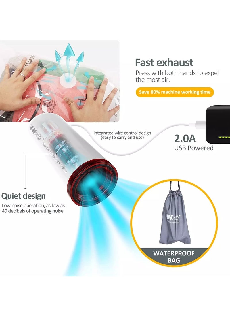 VMstr Travel Vacuum Storage Bag with USB Electric Pump, white