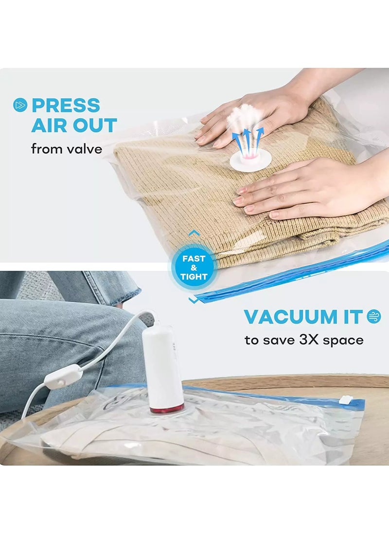 VMstr Travel Vacuum Storage Bag with USB Electric Pump, white