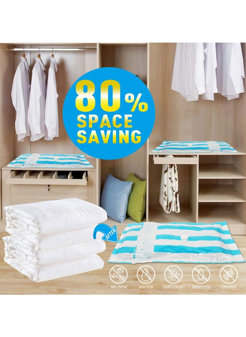 VMSTR Premium Large Vacuum Storage Bags 4 Pack 80% Space Saver Compression Bags 60x80CM (Works with Any Vacuum Cleaner)