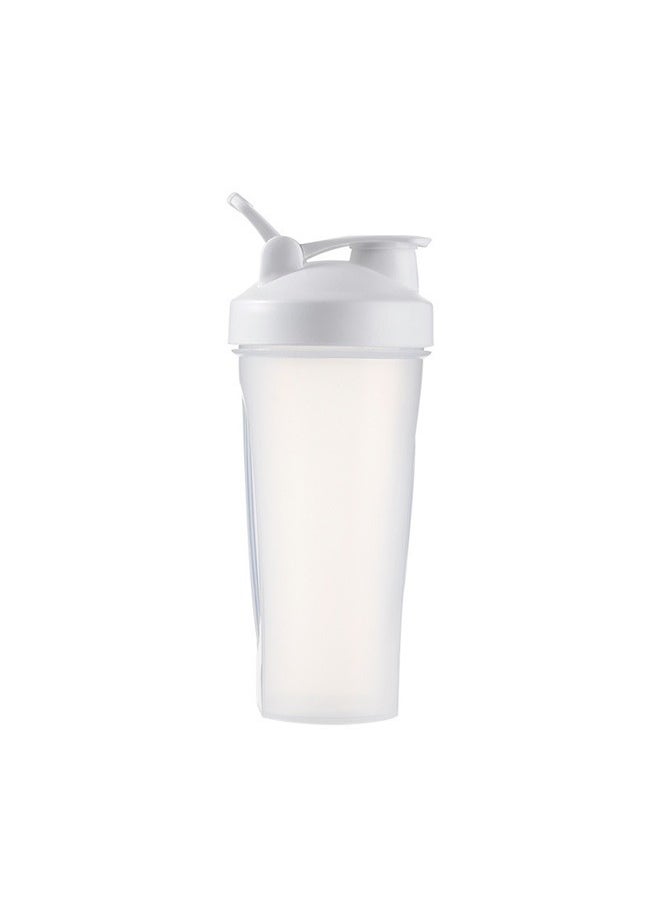 Protein Shaker Bottle White/Clear,Shaker Bottle 600ml Protein Shaker Plastic Bottle for Pre & Post workout with Twist and Lock Protein Box Storage, Portable Fitness Bottle for Fitness Enthusiasts Athletes