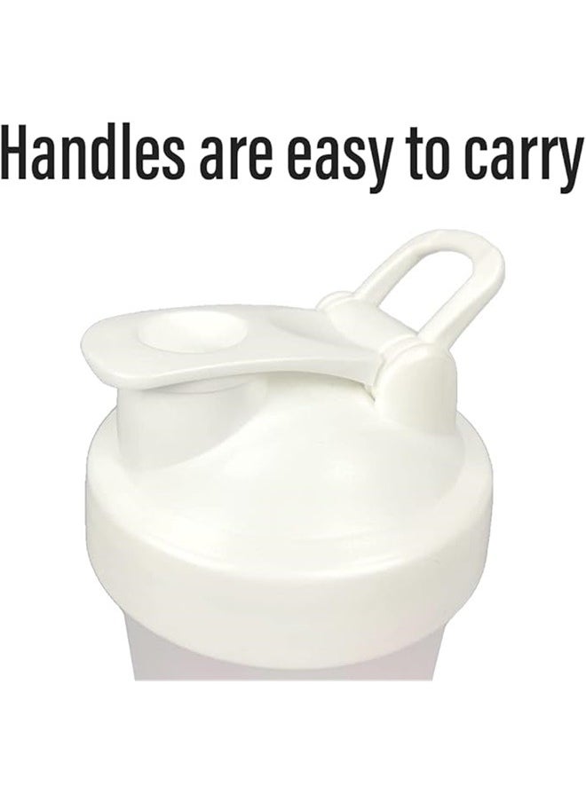 Protein Shaker Bottle White/Clear,Shaker Bottle 600ml Protein Shaker Plastic Bottle for Pre & Post workout with Twist and Lock Protein Box Storage, Portable Fitness Bottle for Fitness Enthusiasts Athletes