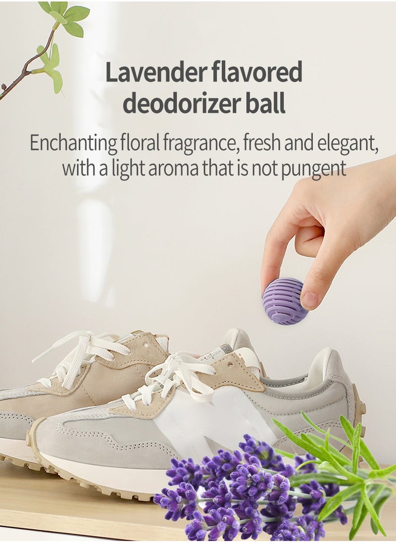 10 Shoe Deodorizer Ball Set, Lavender Floral Scent, Portable Indoor Long-Lasting Deodorizer Balls, Shoe and Sock Sweat Odor Eliminator Closet/Closet Freshener Household Deodorizing Supplies ﻿