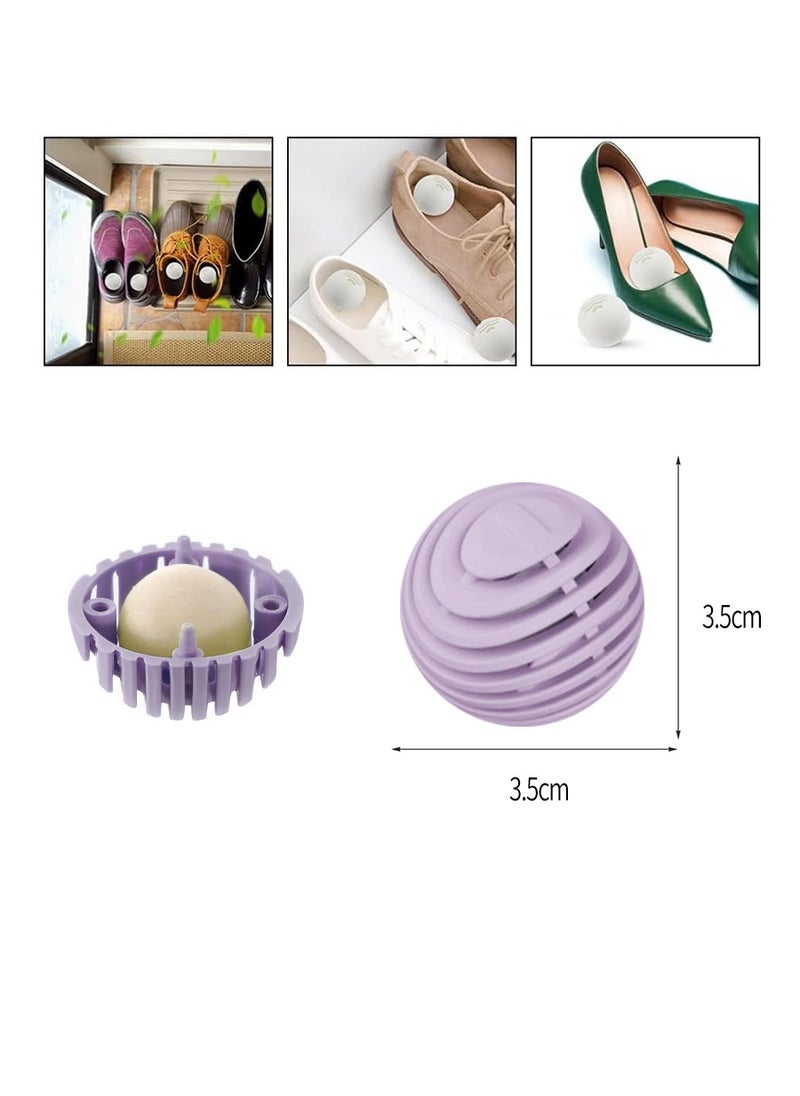 10 Shoe Deodorizer Ball Set, Lavender Floral Scent, Portable Indoor Long-Lasting Deodorizer Balls, Shoe and Sock Sweat Odor Eliminator Closet/Closet Freshener Household Deodorizing Supplies ﻿