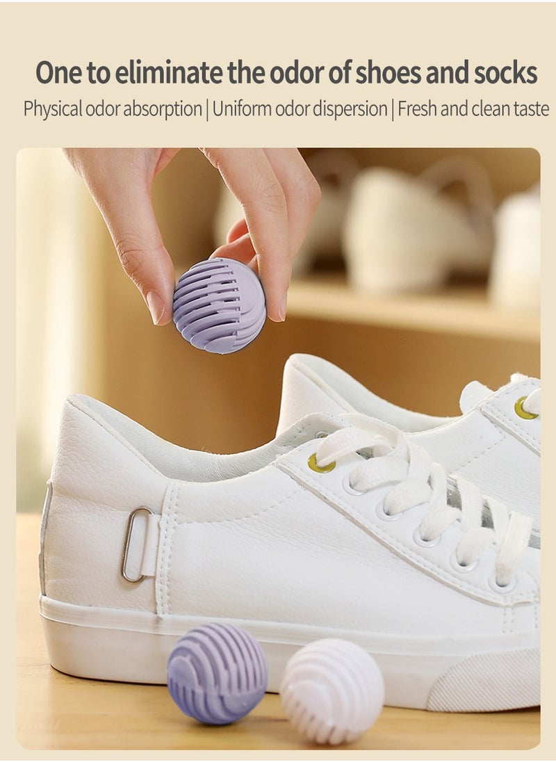 10 Shoe Deodorizer Ball Set, Lavender Floral Scent, Portable Indoor Long-Lasting Deodorizer Balls, Shoe and Sock Sweat Odor Eliminator Closet/Closet Freshener Household Deodorizing Supplies ﻿