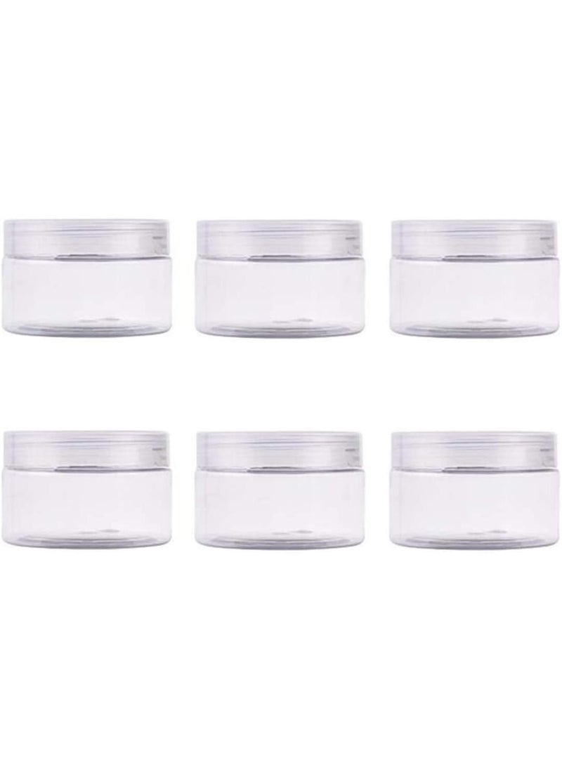 100G/3.3 Oz Jars PET Plastic Empty Cosmetic Containers Cases Cream Lotion Box Ointments Bottle Food Bottle Makeup Pot Jar Pack of 6Pcs