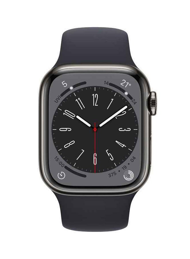 Renewed - Watch Series 8 GPS + Cellular 41mm Graphite Case With Midnight Sport Band Graphite Stainless Steel