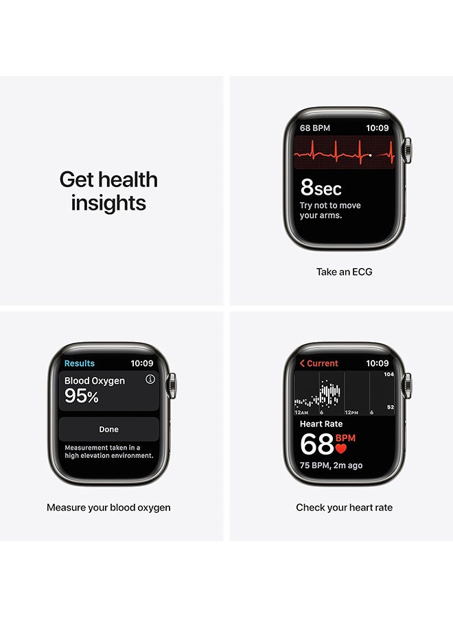 Renewed - Watch Series 7 (GPS + Cellular, 41mm) Stainless Steel Case With Sport Band Graphite