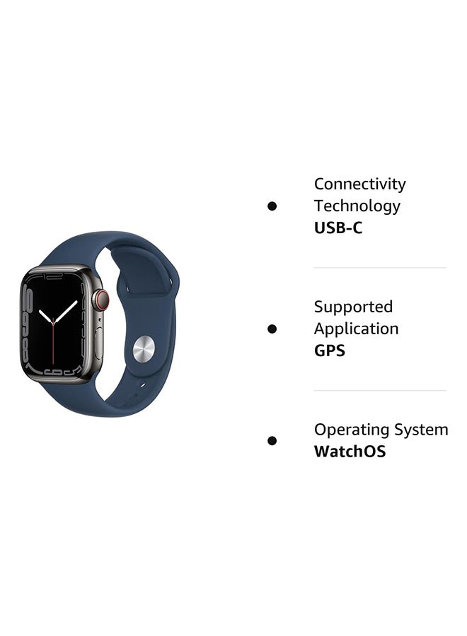 Renewed - Watch Series 7 (GPS + Cellular, 41mm) Stainless Steel Case With Sport Band Graphite