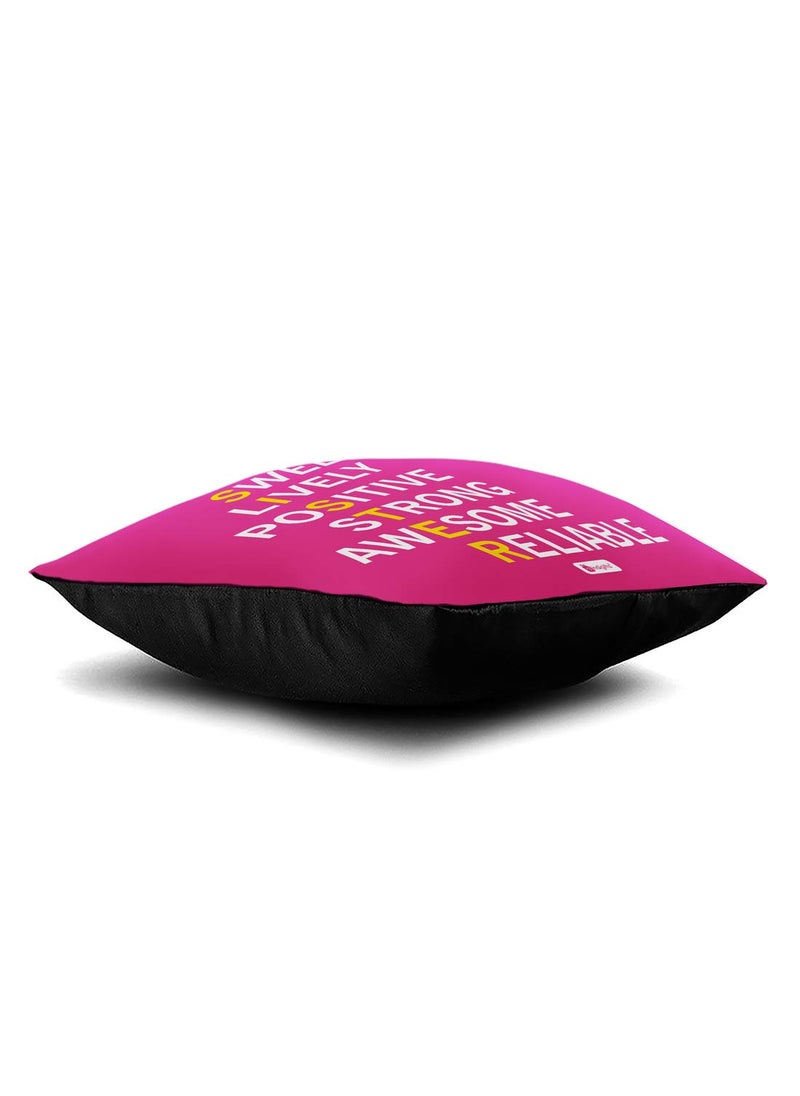 Bhaidooj Happy Diwali Gift Sister Meaning 12 Inch X12 Inch Printed Poly Satin, Fibre Cushion Festive Memories Diwali Christmas Birthday Anniversary Everyday Gift