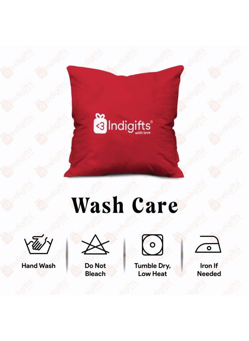 Indigifts Printed Cushion Cover with Filler Gift fo Mother Birthday Anniversary Mothers Day Special Day Home Decor (12x12 inch, Light Green).