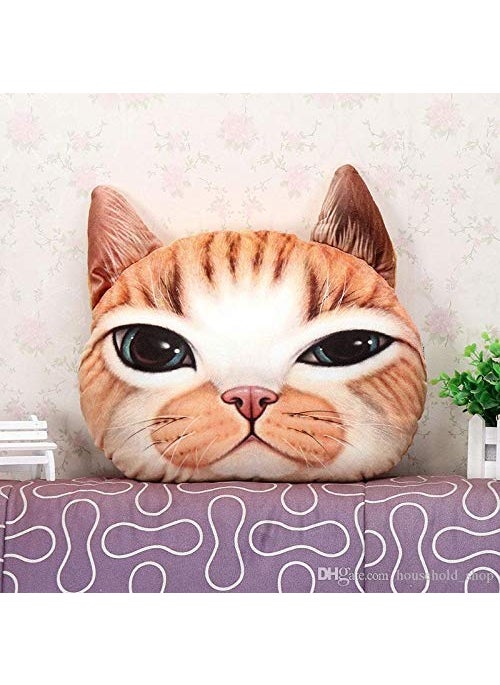 Magnusdeal New 3D Cat Cute Pillow Cartoon Animal Head Shaped Pillow Emoji Pillow Face Cushion Car Cushion Cat Shape Nap Smiley face Pillow
