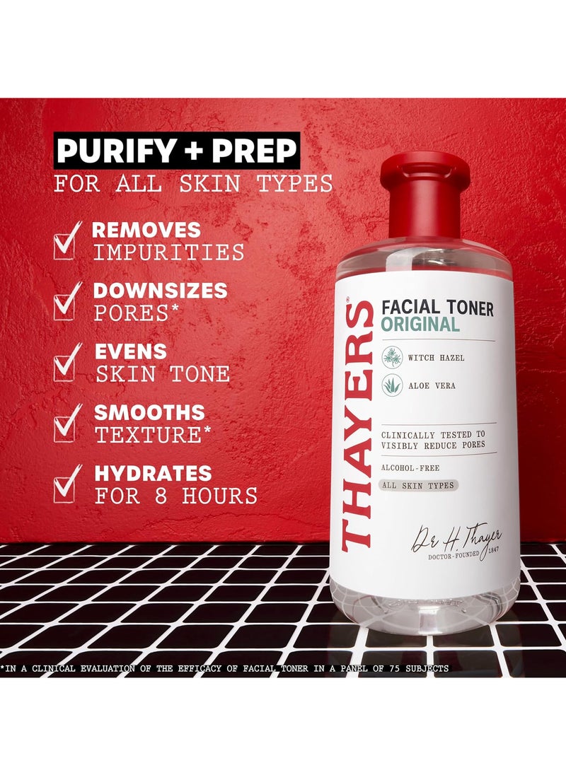 Alcohol Free Original Witch Hazel Facial Toner With Aloe Vera Formula 12 Oz
