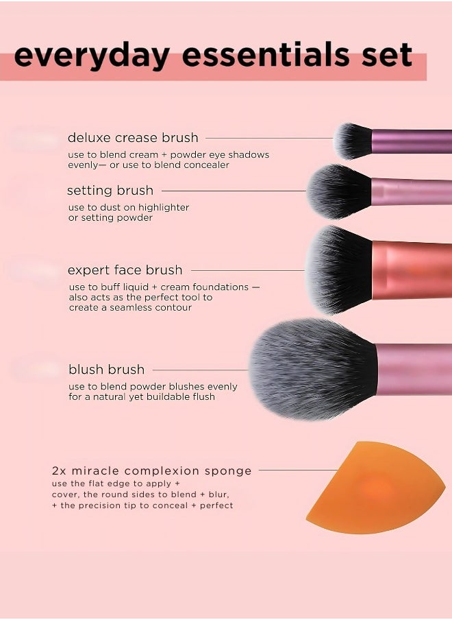 6 pieces Multi-Use Makeup Set – Professional Cosmetic Brushes for Face and Eye Makeup – Soft, Durable, Multicolour Design