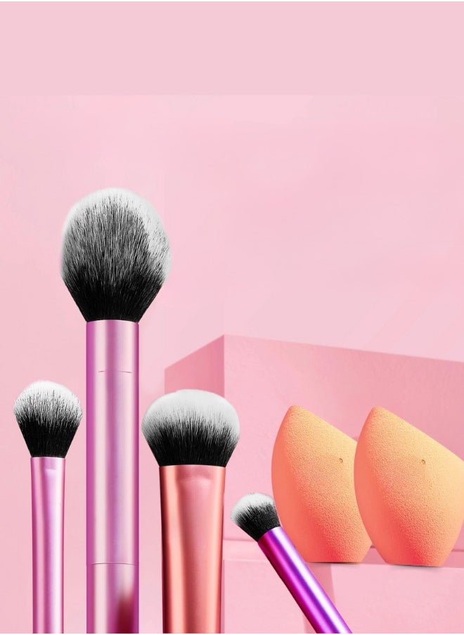 6 pieces Multi-Use Makeup Set – Professional Cosmetic Brushes for Face and Eye Makeup – Soft, Durable, Multicolour Design
