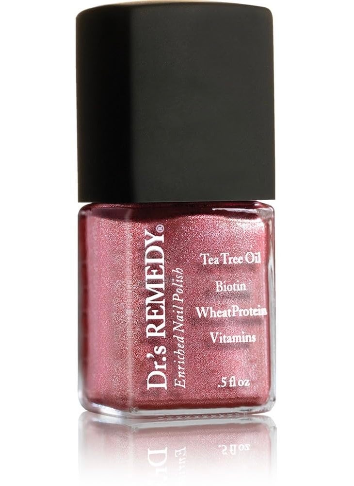 Dr’s Remedy Enriched Nail Polish: Non Toxic, All Natural, and Organic - Doctor Formulated: Strengthens, Restores, Heals, and Protects '24-Free' - REFLECTIVE Rose