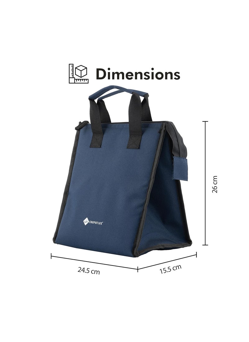 SHOPOFLUX Lunch Bag for Men and Women, Insulated Tiffin Bags for Office, College, School (Blue)