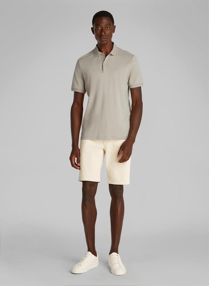 Texture Collar Short Sleeve Polo