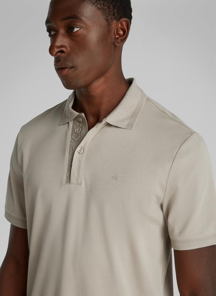 Texture Collar Short Sleeve Polo
