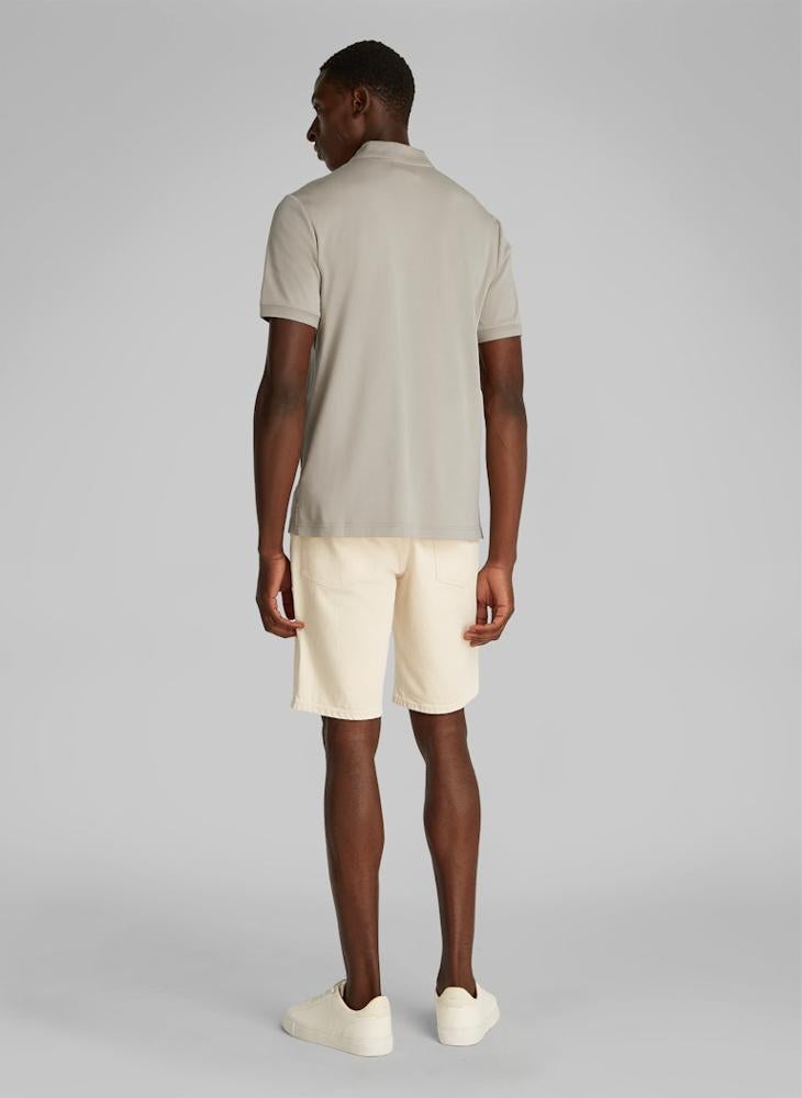 Texture Collar Short Sleeve Polo