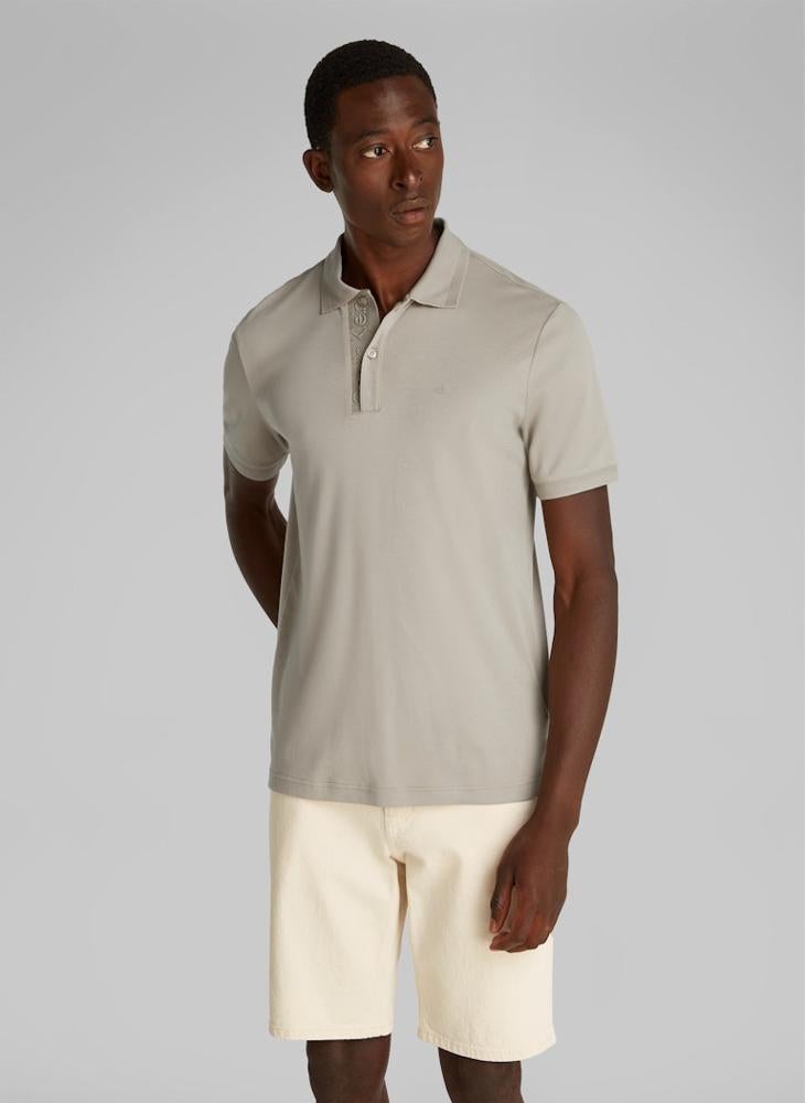 Texture Collar Short Sleeve Polo