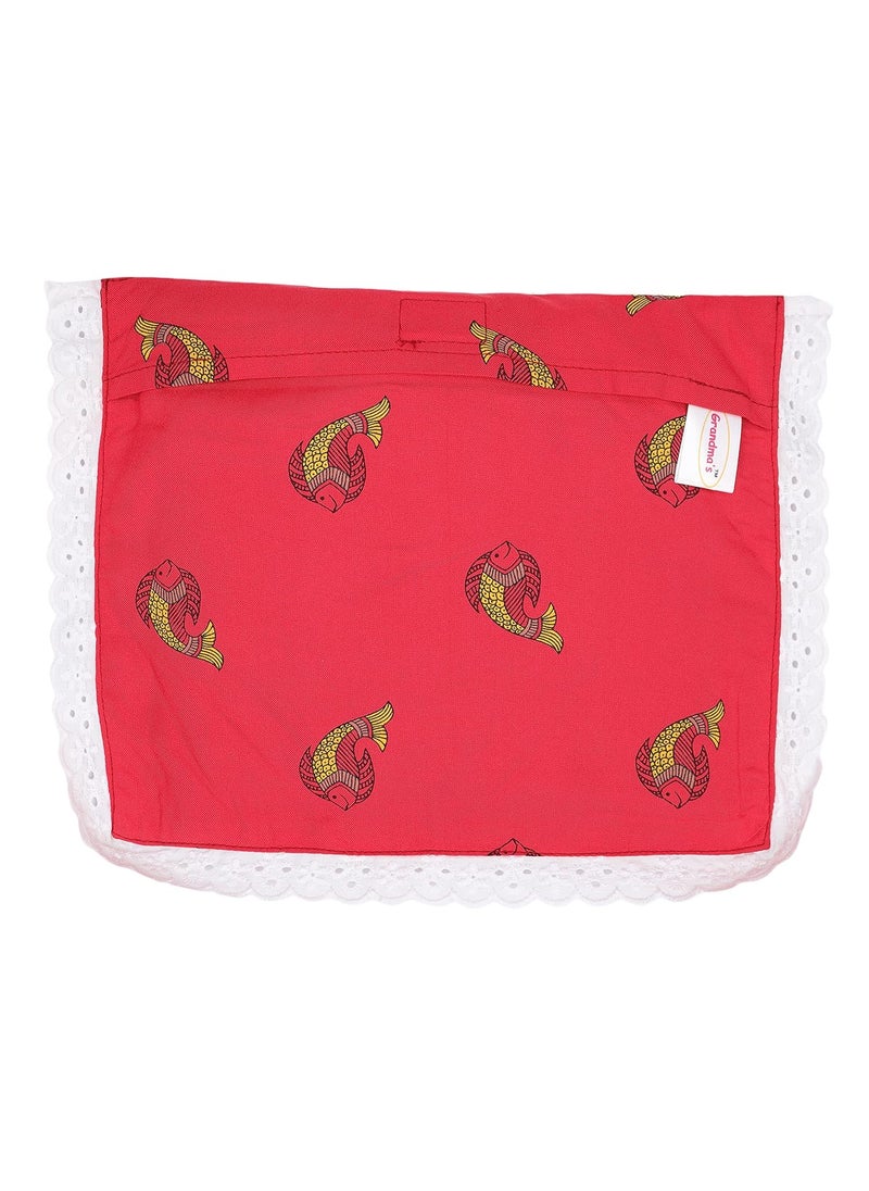 Grandma's Head Shaping Mustard Seed Rai Pillow for Newborn with 2 Pillow Covers- Red Fish