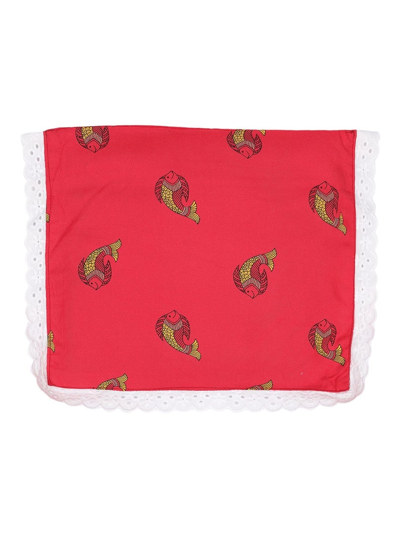 Grandma's Head Shaping Mustard Seed Rai Pillow for Newborn with 2 Pillow Covers- Red Fish
