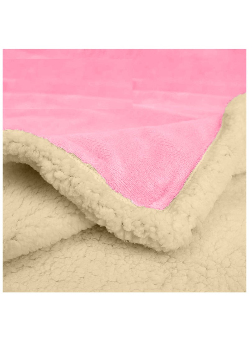Sherpa Bed Blanket King Size, Double Plush Reversible Fleece, Machine Washable, Warm and Cozy for Bed u0026 Sofa (240x220 cm)