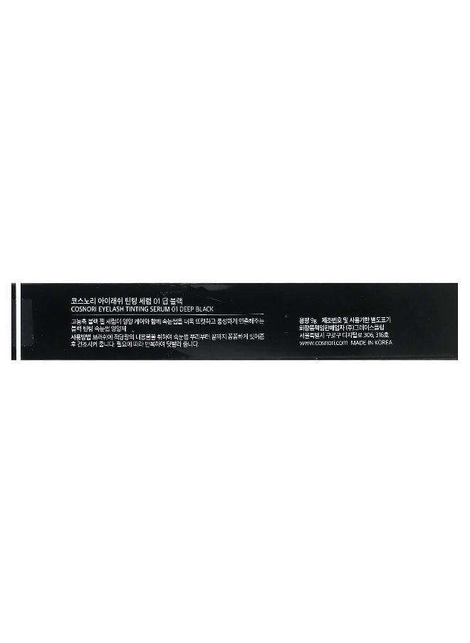 Cosnori, Eyelash Tinting Serum, 01 Deep Black, 9 g
