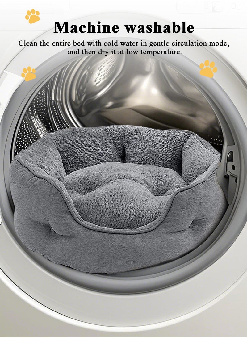 Small Dog Bed for Small Dogs, Cat Beds for Indoor Cats, Pet Bed for Puppy and Kitty, Extra Soft & Machine Washable with Anti-Slip & Water-Resistant Oxford Bottom, Grey, 20 inches