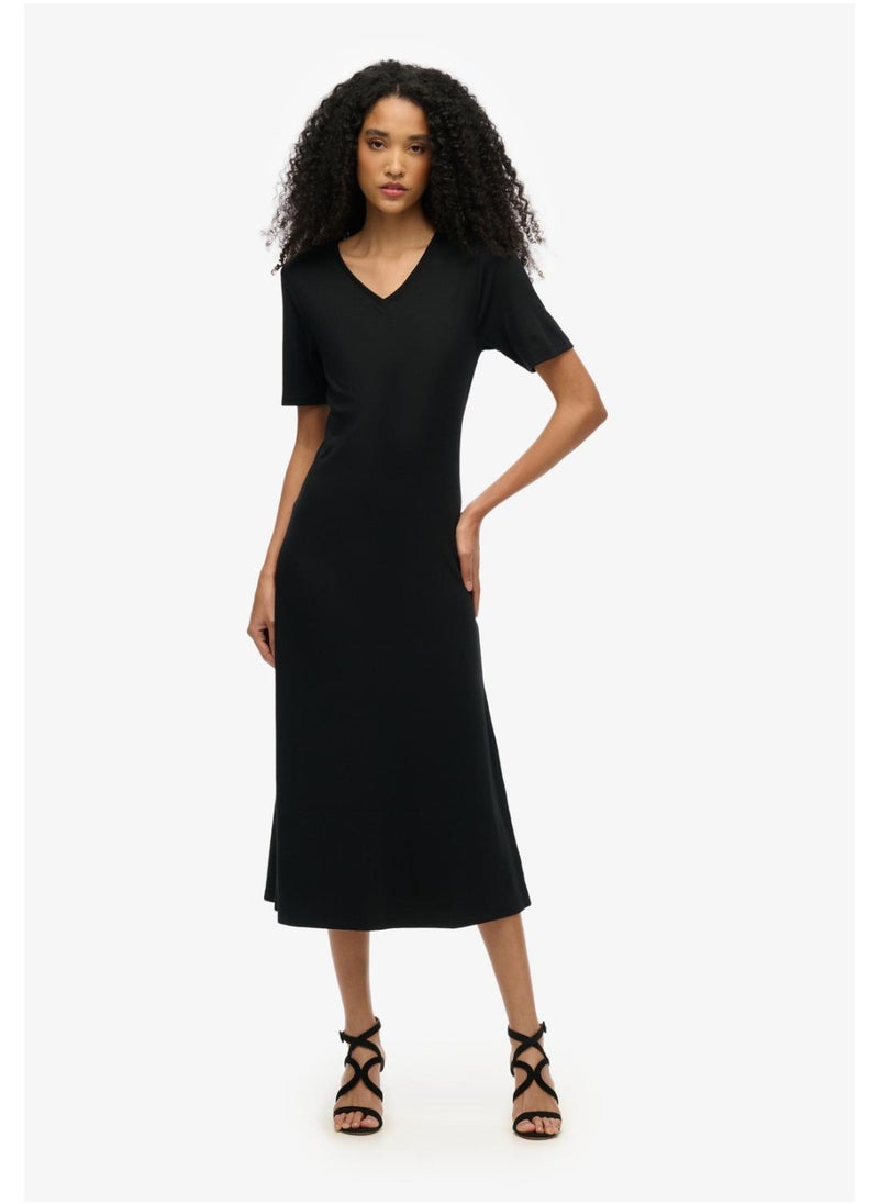Classic Black Midi Dress