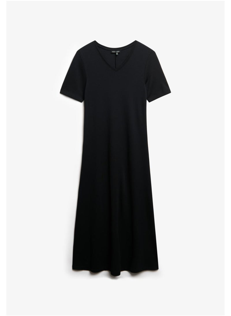 Classic Black Midi Dress