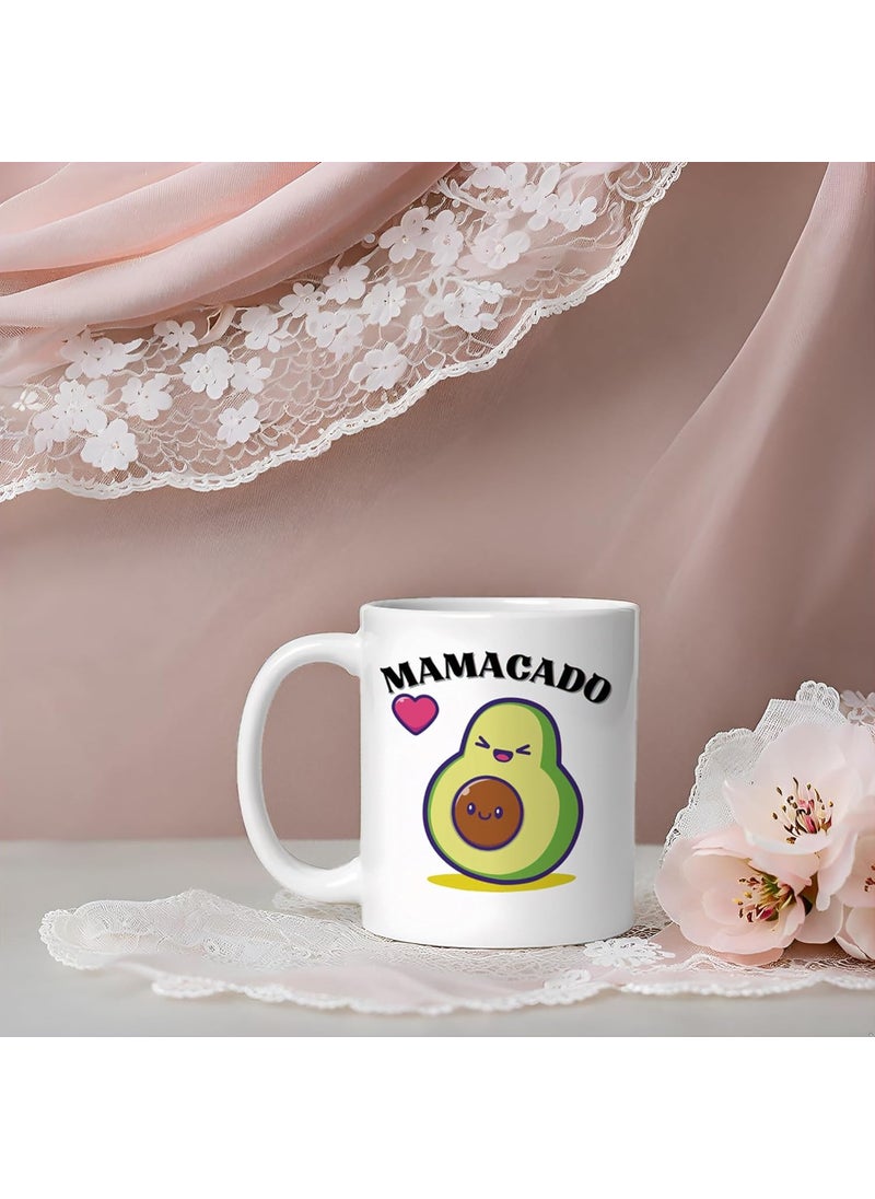 WellWishr Mamacado Papacado Matching Coffee Mugs, Pregnancy Announcement Gift for Expecting Parents,Unique Gift for to-Be Mom, Dad Baby Shower Set of 2 (White)
