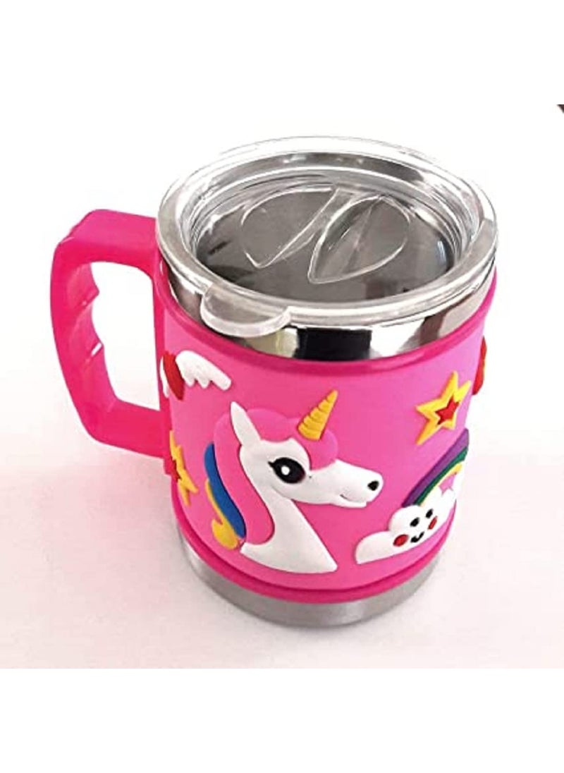 Unicorn Mug for Girls // 3D Embossed Unicorn Stainless Steel Mug for Hot and Cold Drink for Girls (Pink Unicorn Cup)