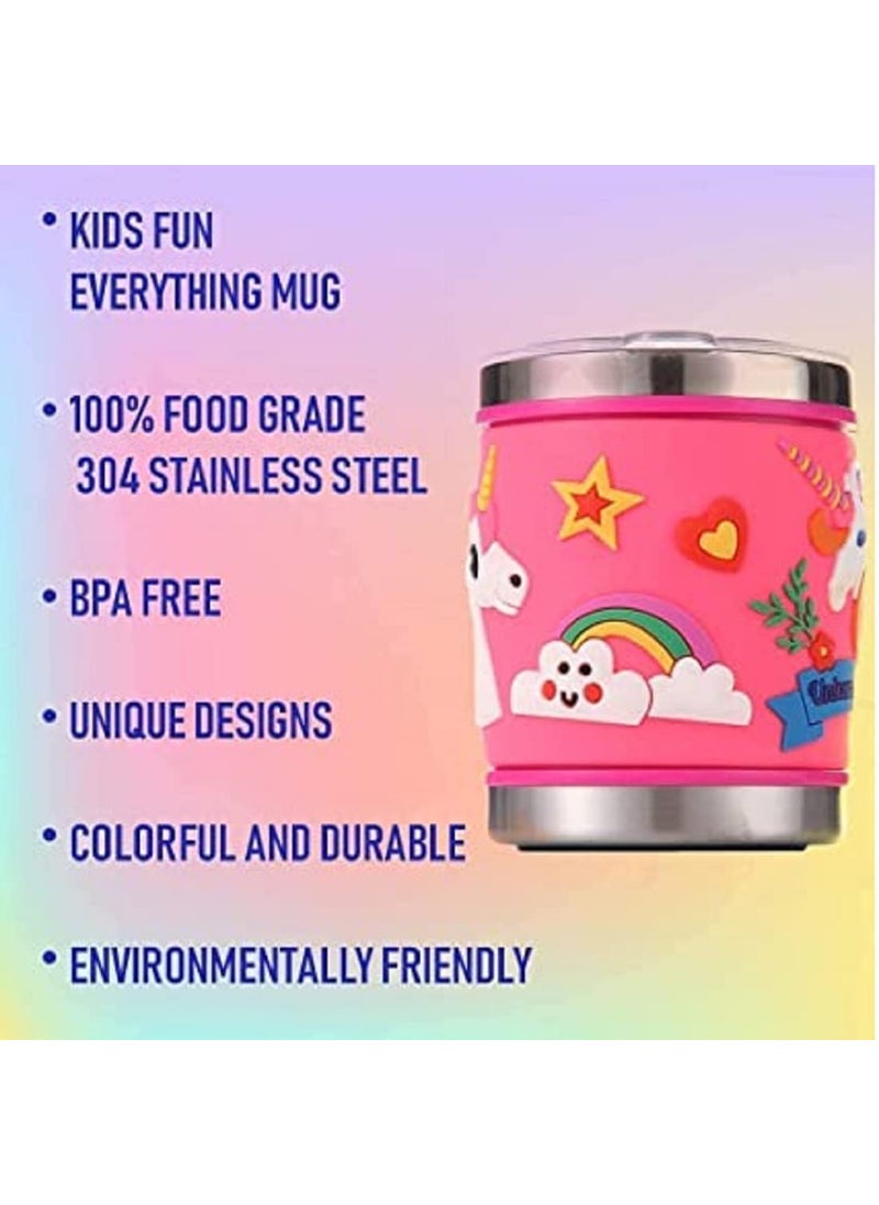 Unicorn Mug for Girls // 3D Embossed Unicorn Stainless Steel Mug for Hot and Cold Drink for Girls (Pink Unicorn Cup)