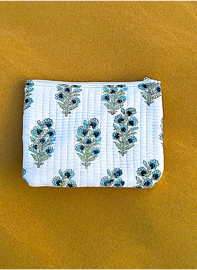 TohfaLuxe Sora Handmade Block Printed Flat Pouch