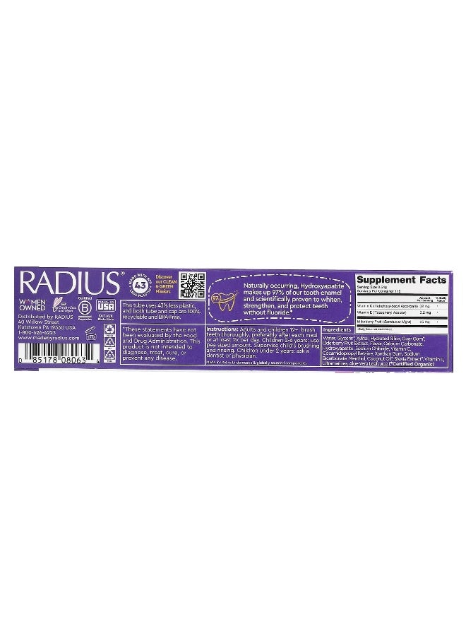 RADIUS, Super Duper Immuni-Power Toothpaste, Super Duper Bubble Berry Mint, 2.5 oz (71 g)