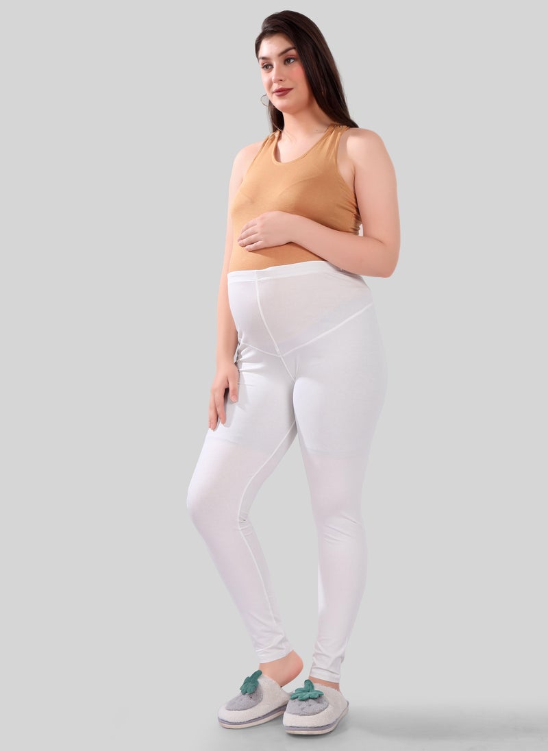 Pack of 2 Viscose Solid High Waist Maternity Leggings