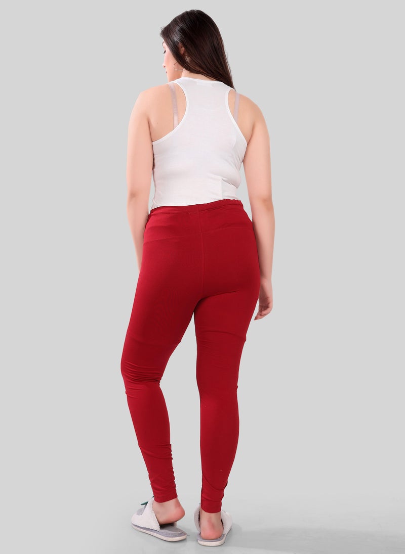 Pack of 2 Viscose Solid High Waist Maternity Leggings
