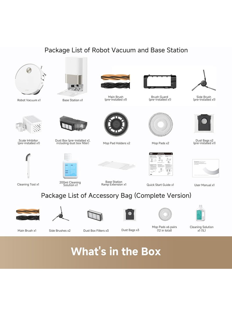 X50 Ultra Complete Robot Vacuum and Mop with Self-Cleaning, Liftable LDS, Clean under Low Furniture, Cross Barriers Up to 6cm, AI Camera, Up to 20,000Pa, Detangling Brush, Voice Control 75 W X50 Ultra White