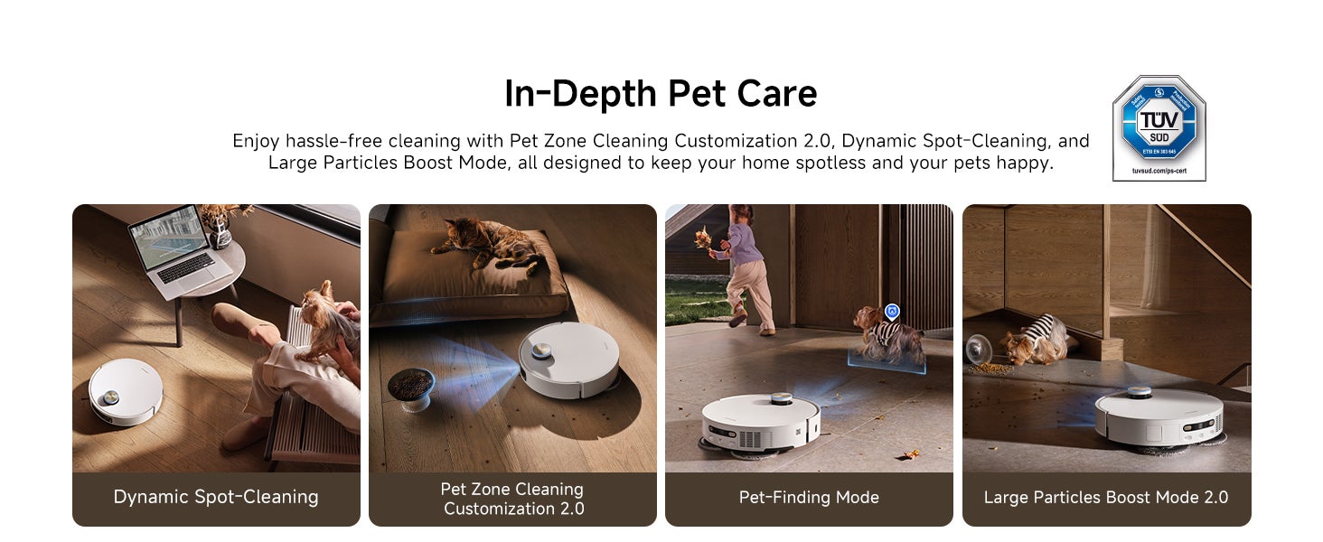X50 Ultra Complete Robot Vacuum and Mop with Self-Cleaning, Liftable LDS, Clean under Low Furniture, Cross Barriers Up to 6cm, AI Camera, Up to 20,000Pa, Detangling Brush, Voice Control 75 W X50 Ultra White
