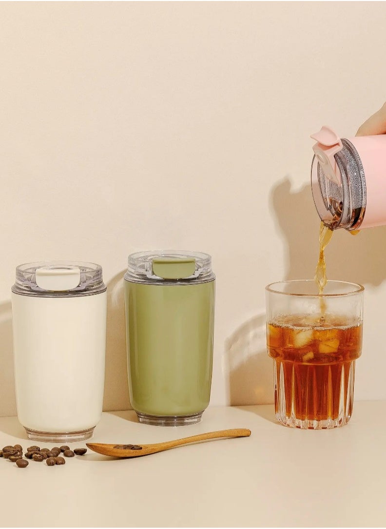 Travel Coffee Mug, 320ml Insulated Beverage Cup With Leakproof Lid, Long Lasting Coffee Tumbler With Lid And Straw, Travel Coffee Thermos